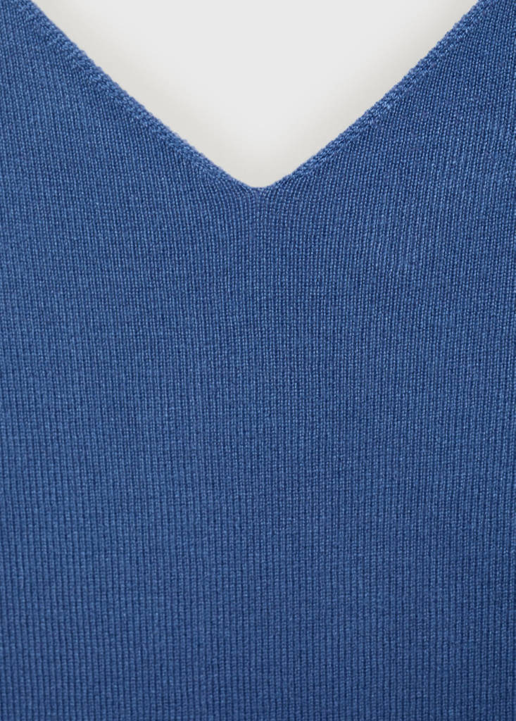 V-neck knitted top — Sky Blue