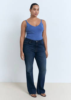 V-neck knitted top — Sky Blue 5
