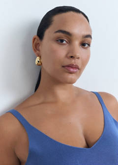 V-neck knitted top — Sky Blue 6