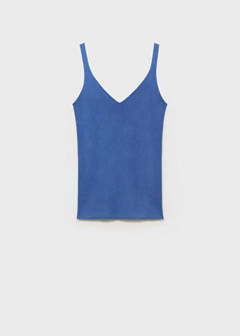 V-neck knitted top — Sky Blue 8