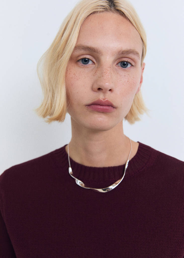 Short-sleeved crop sweater — Burgundy