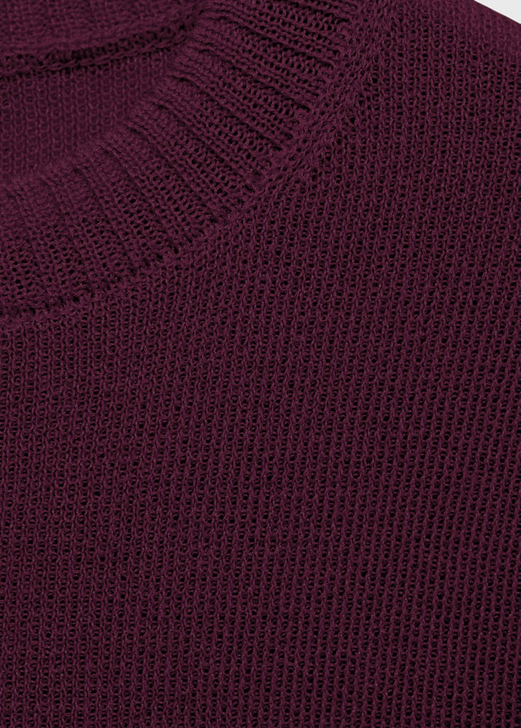 Short-sleeved crop sweater — Burgundy