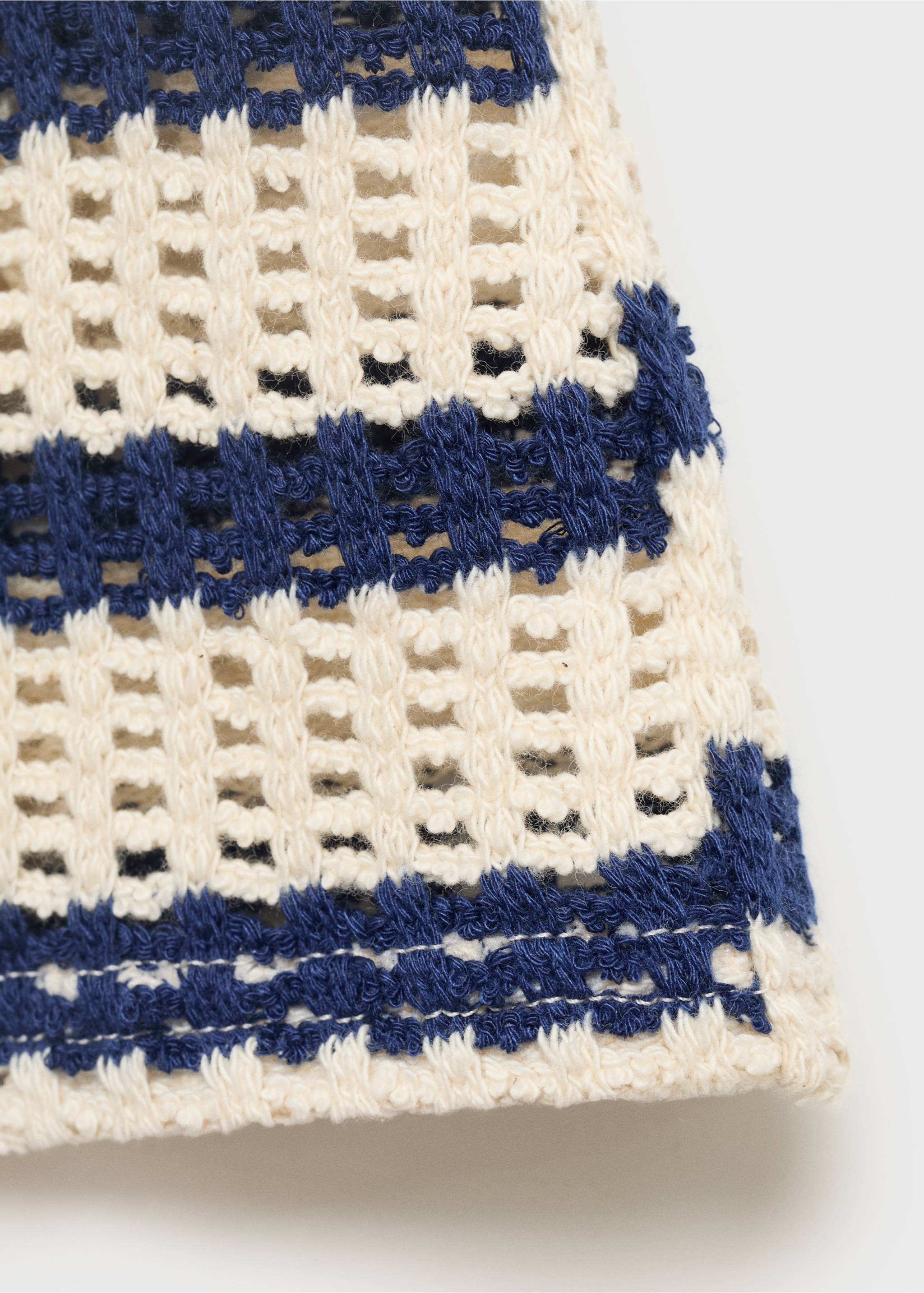 Striped crochet shorts - Details of the article 0, Navy. Ref: 17051220-00.