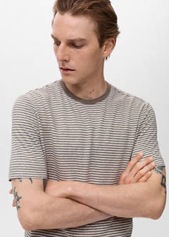 Striped slim-fit linen t-shirt — Off White 4