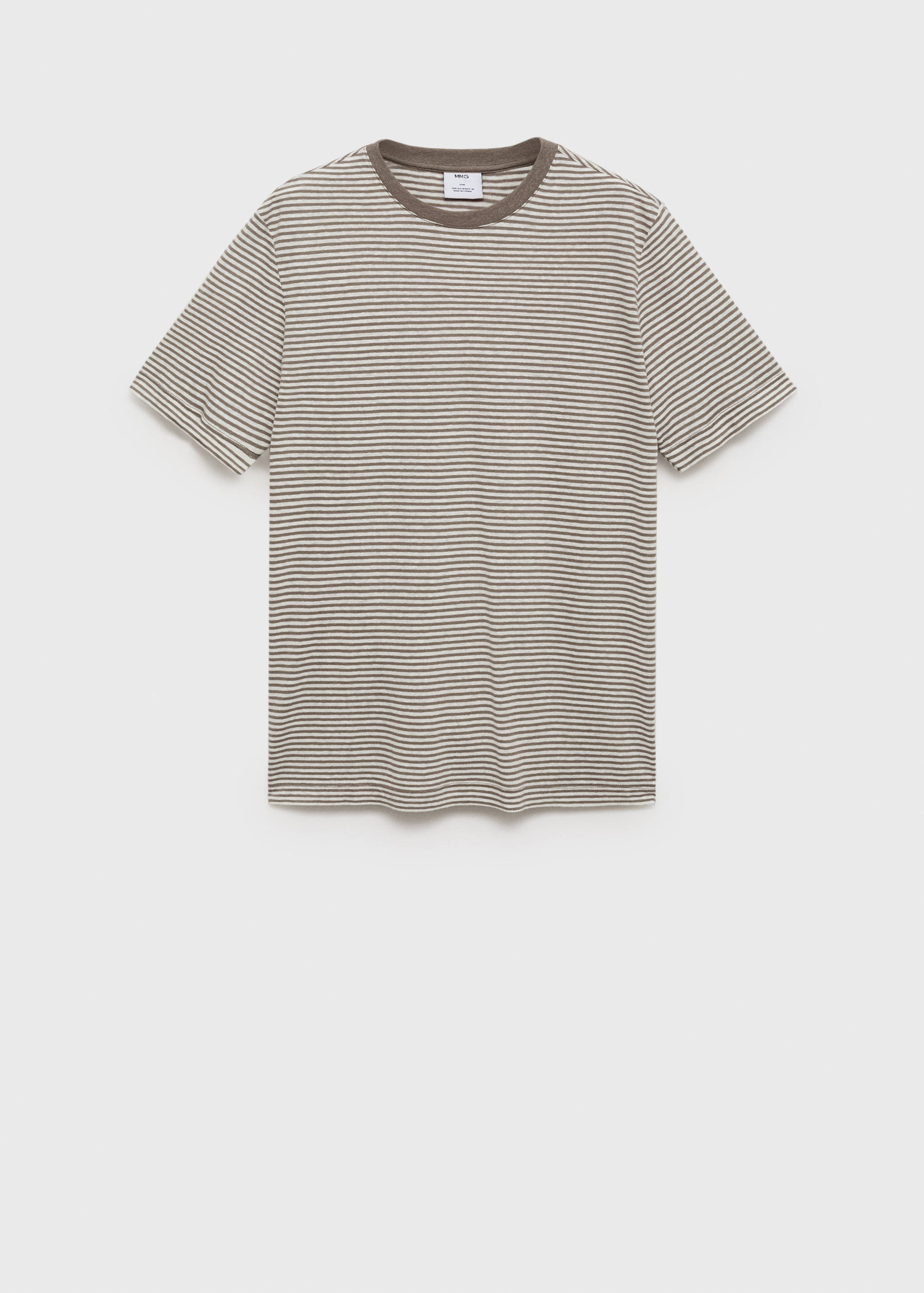 Striped slim-fit linen t-shirt - Article without model
