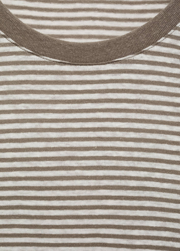 Striped slim-fit linen t-shirt — Off White