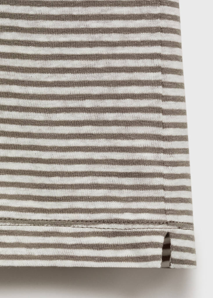 Striped slim-fit linen t-shirt — Off White