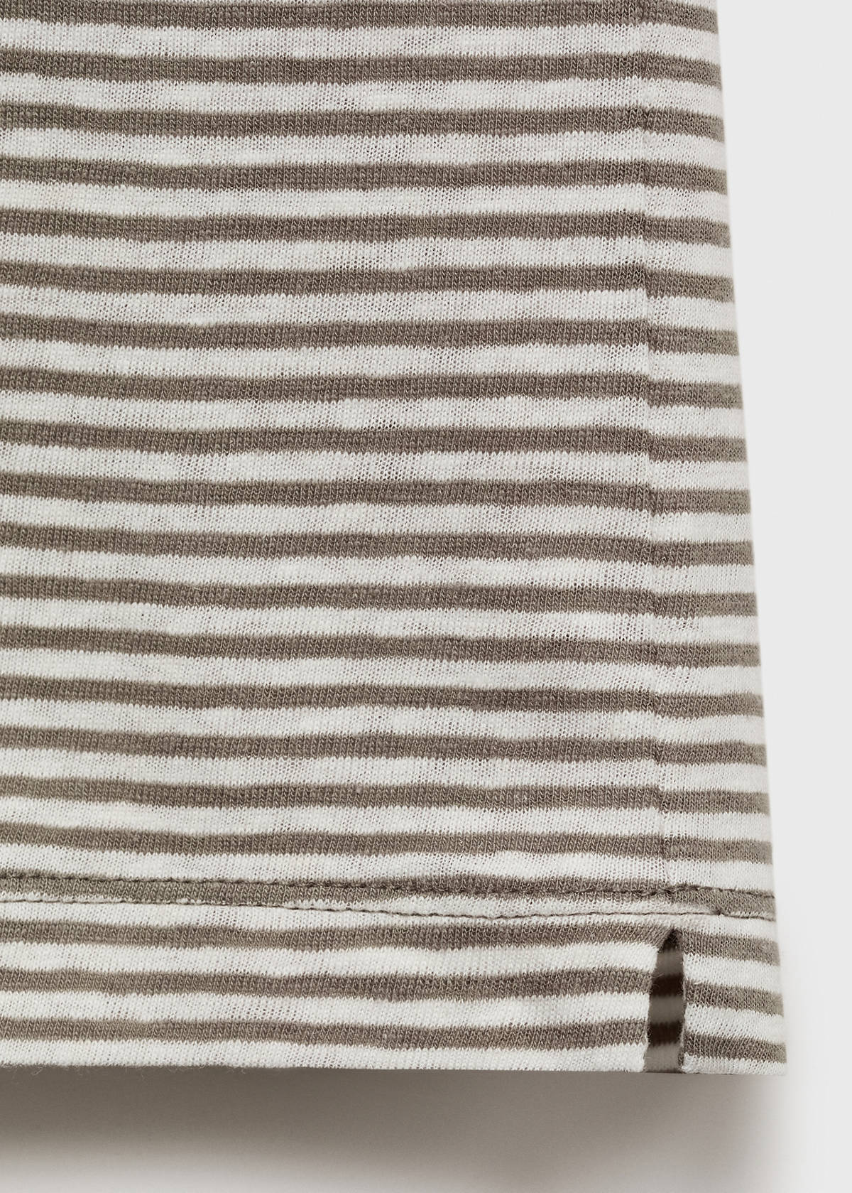Striped slim-fit linen t-shirt — Off White