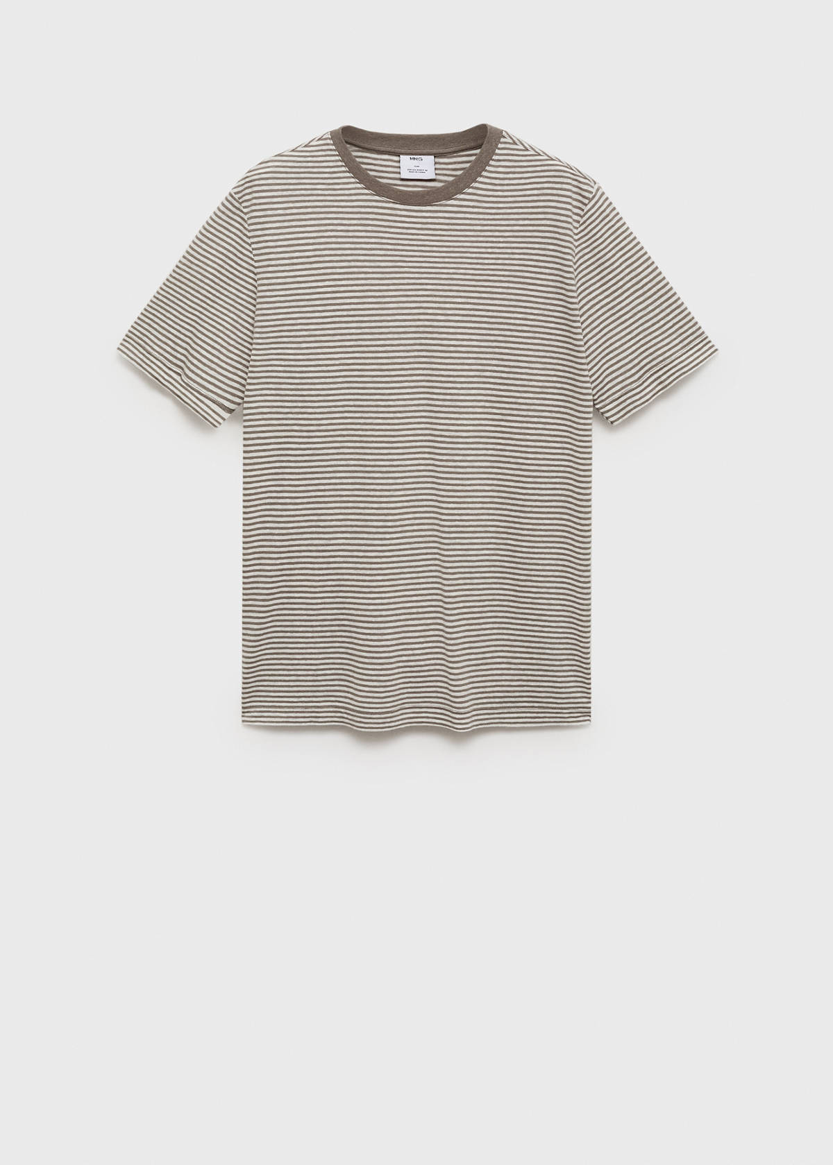 Striped slim-fit linen t-shirt — Off White