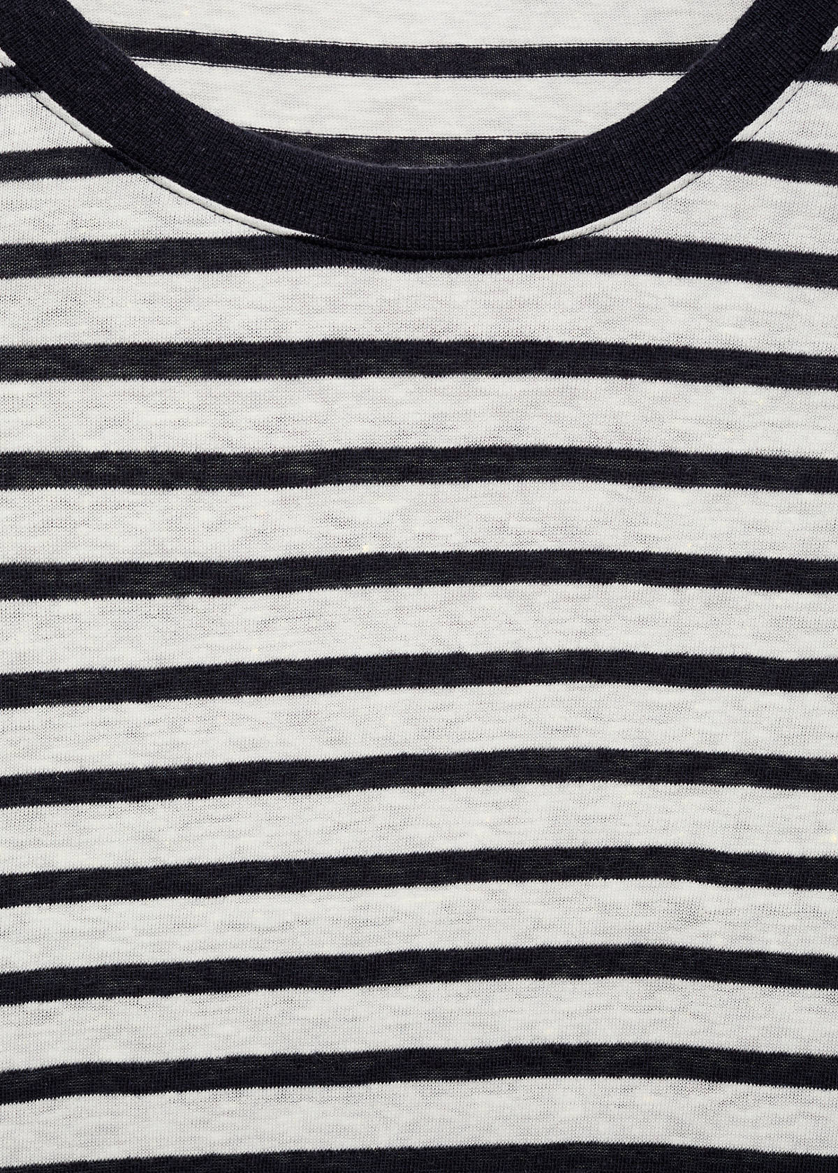 Striped slim-fit linen t-shirt — Navy