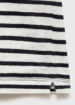 Striped slim-fit linen t-shirt — Navy 8