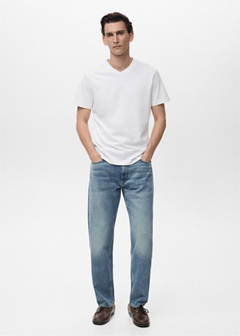 V-neck T-shirt — White 2