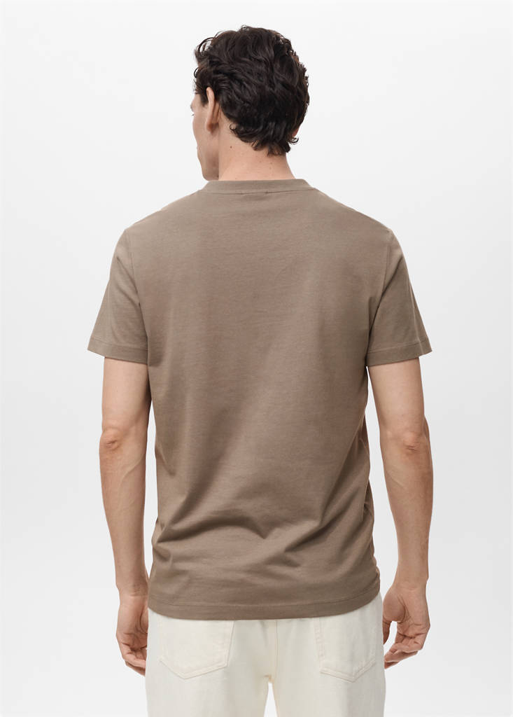V-neck T-shirt — Brown