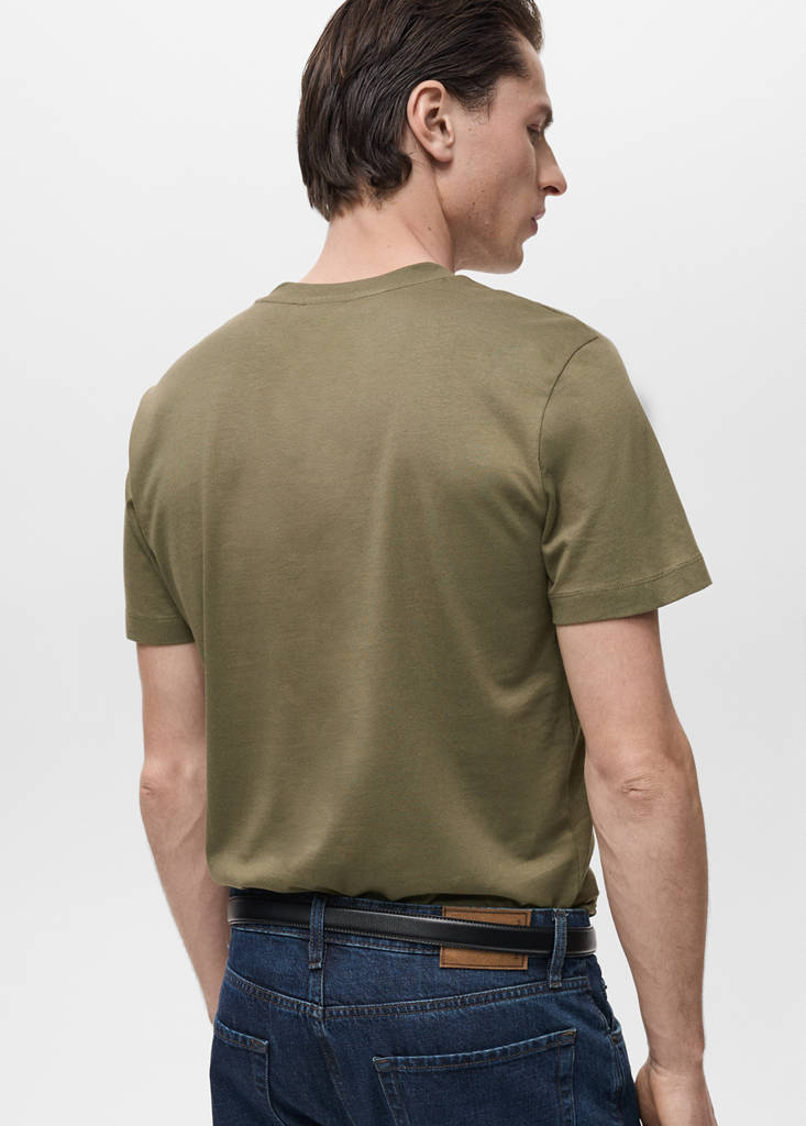 V-neck T-shirt — Olive Green