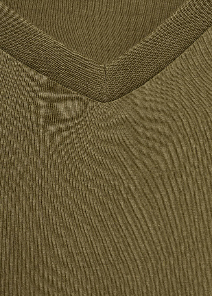 V-neck T-shirt — Olive Green