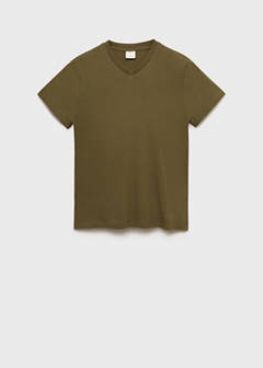 V-neck T-shirt — Olive Green 6