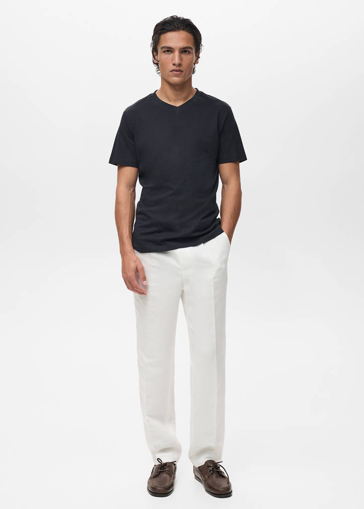 V-neck T-shirt — Dark Navy