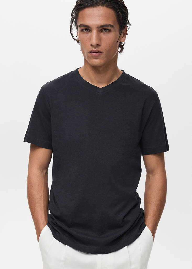 V-neck T-shirt — Dark Navy