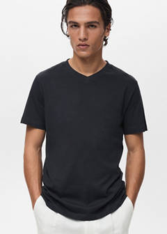 V-neck T-shirt — Dark Navy 1