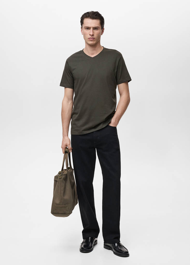 V-neck T-shirt — Charcoal