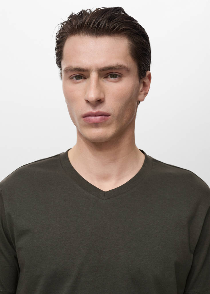 V-neck T-shirt — Charcoal