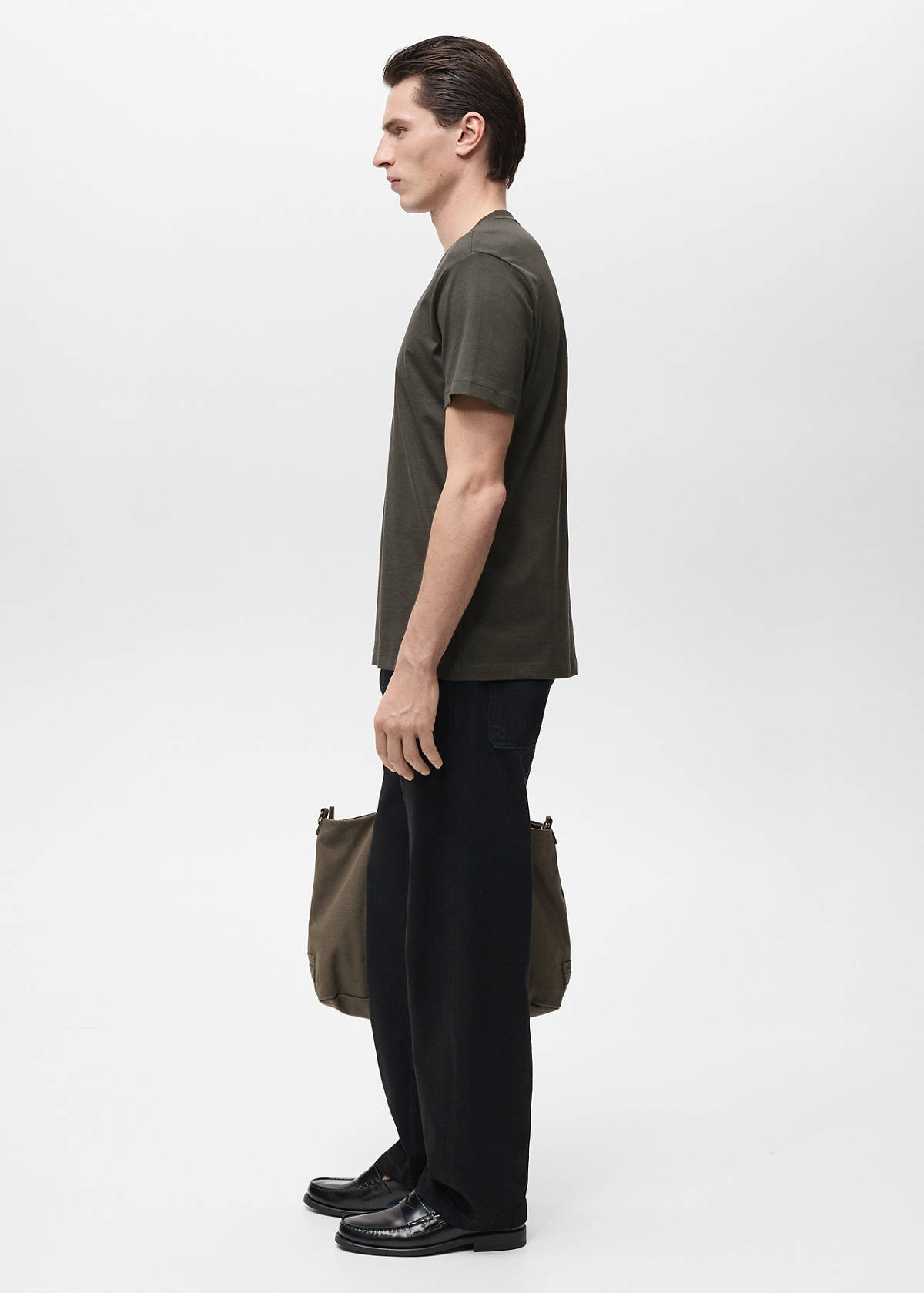 V-neck T-shirt — Charcoal