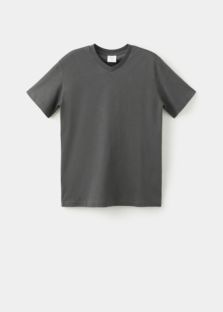 V-neck T-shirt — Charcoal