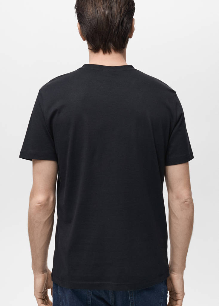 V-neck T-shirt — Black