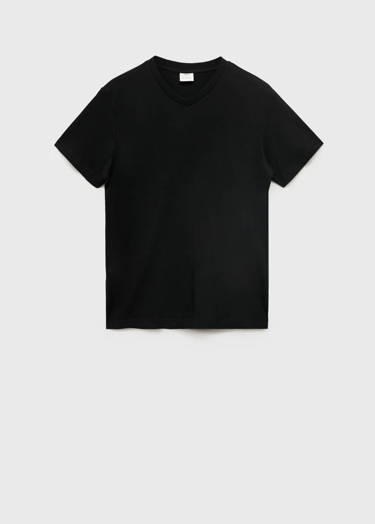 V-neck T-shirt — Black