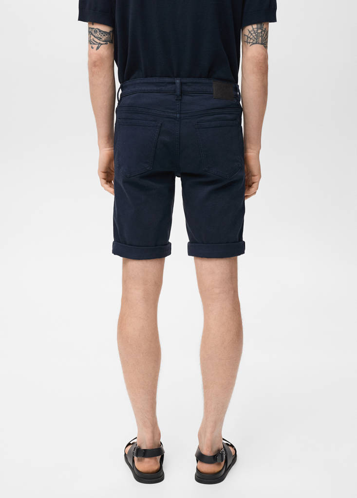 Slim-fit denim bermuda shorts — Navy