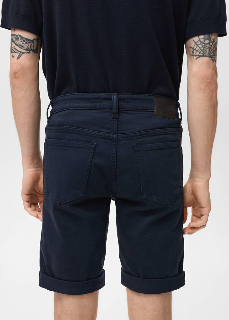 Slim-fit denim bermuda shorts — Navy