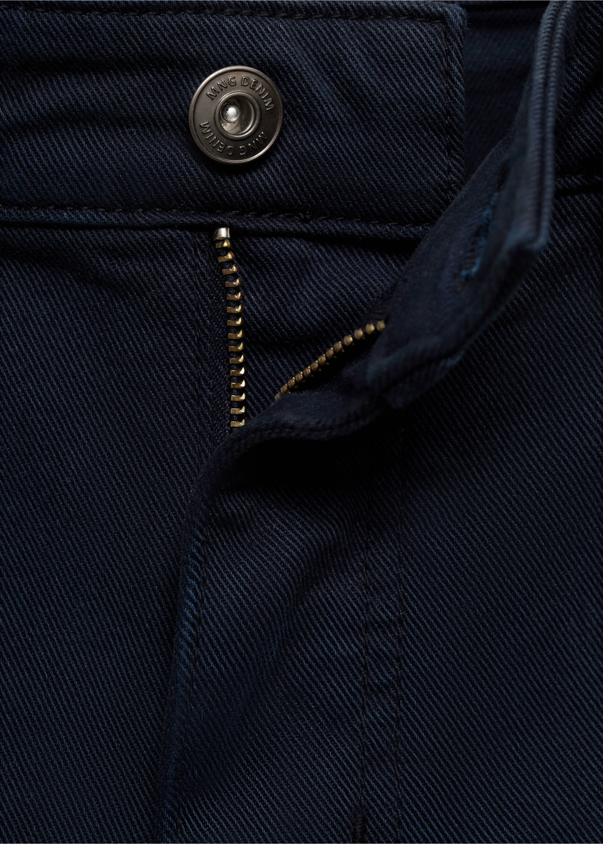 Slim-fit denim bermuda shorts - Details of the article 0, Navy. Ref: 17051230-00.