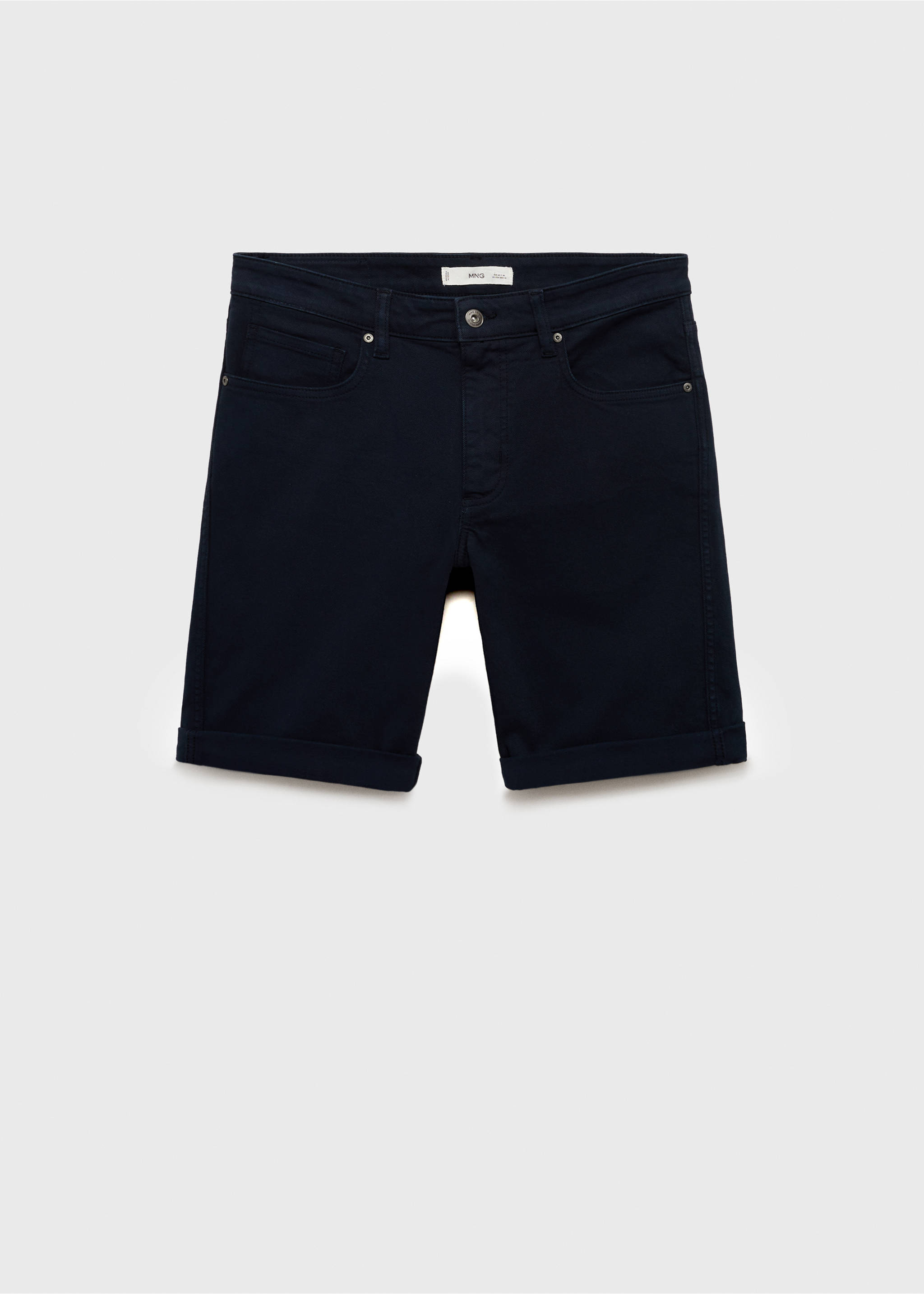 Slim-fit denim bermuda shorts - Article without model, Navy. Ref: 17051230-00.