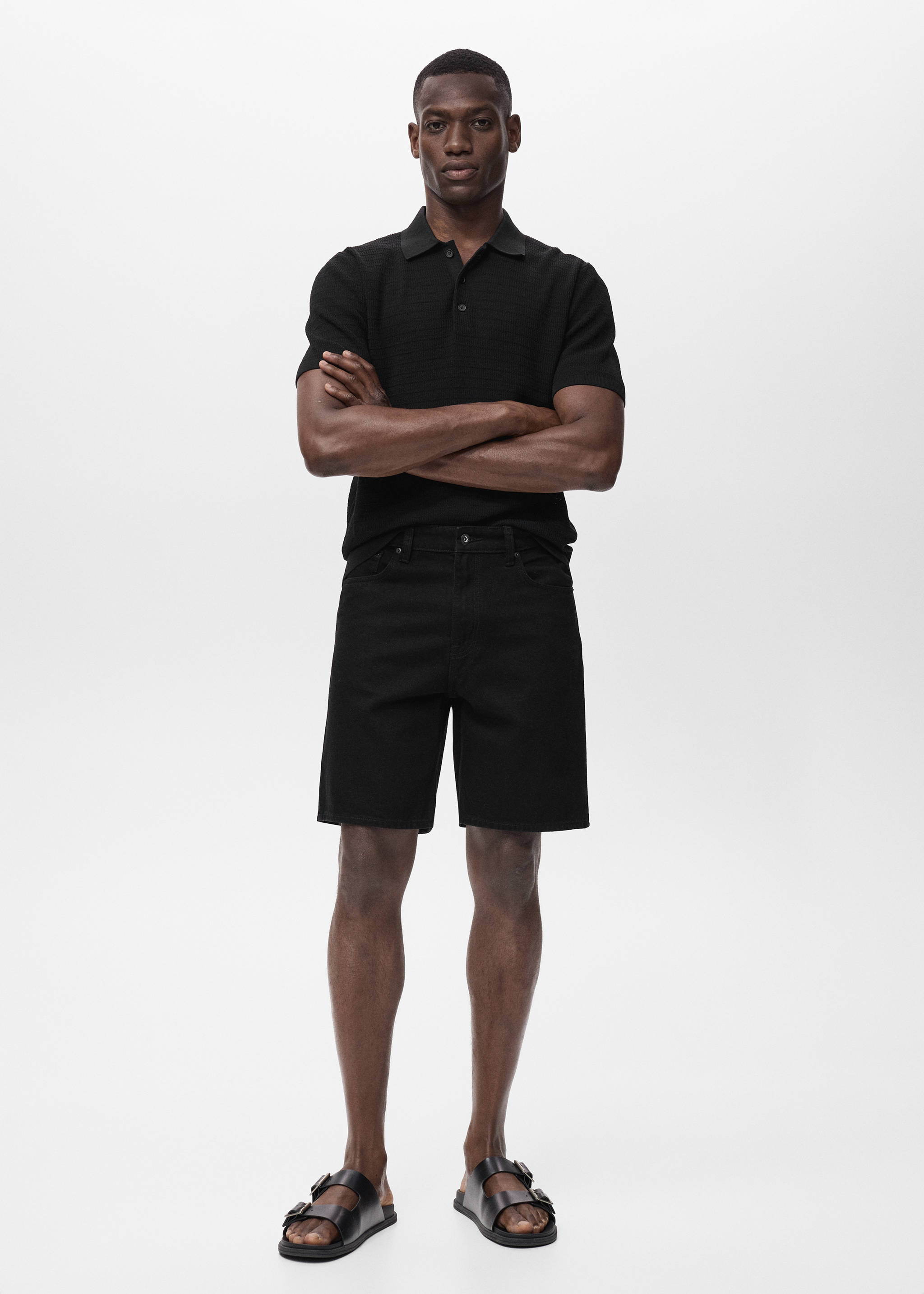 Regular-fit denim shorts - General plane