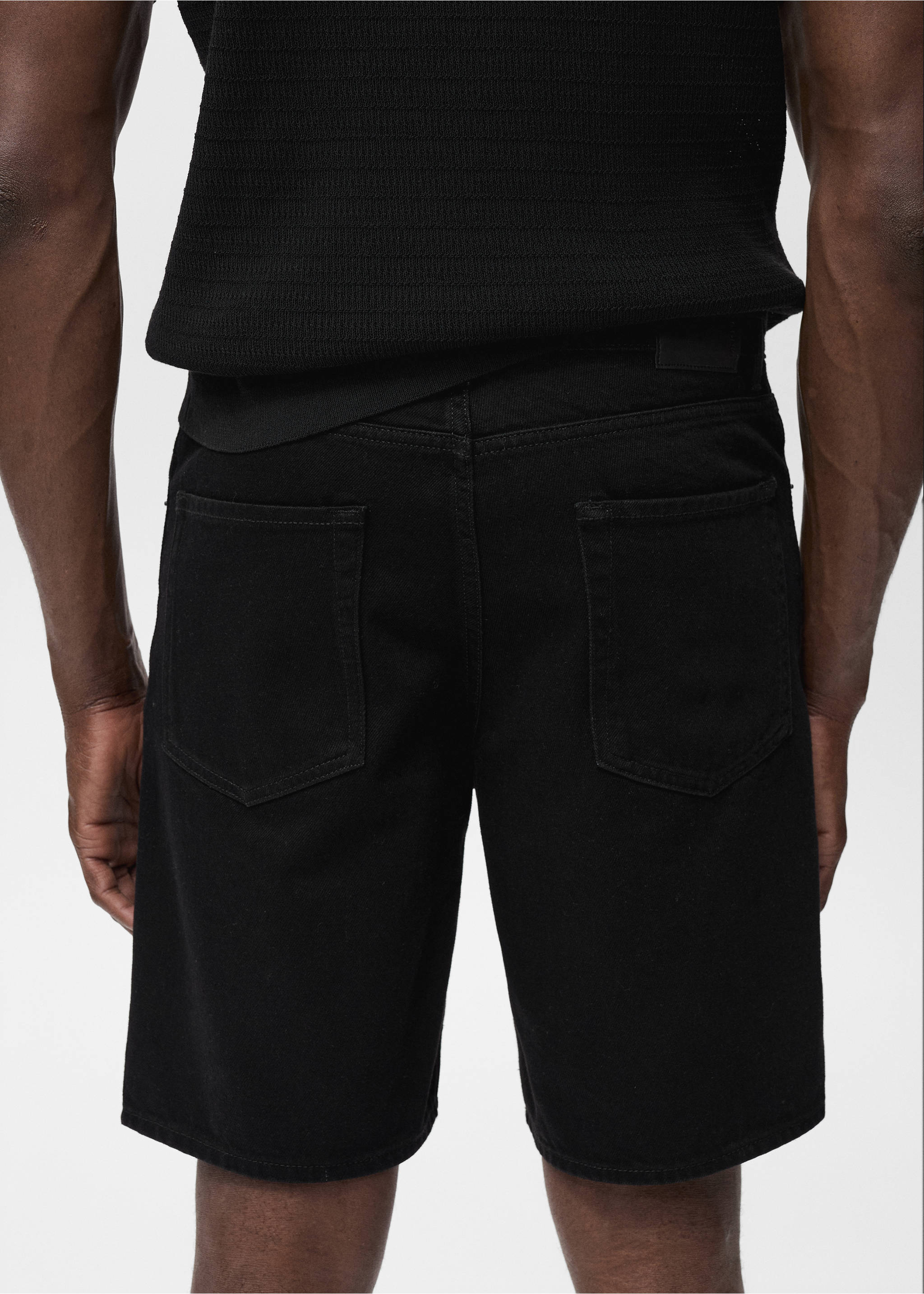 Regular fit jean bermuda şort - Ürün detayı 3, Siyah denim. Ref: 17051231-00.