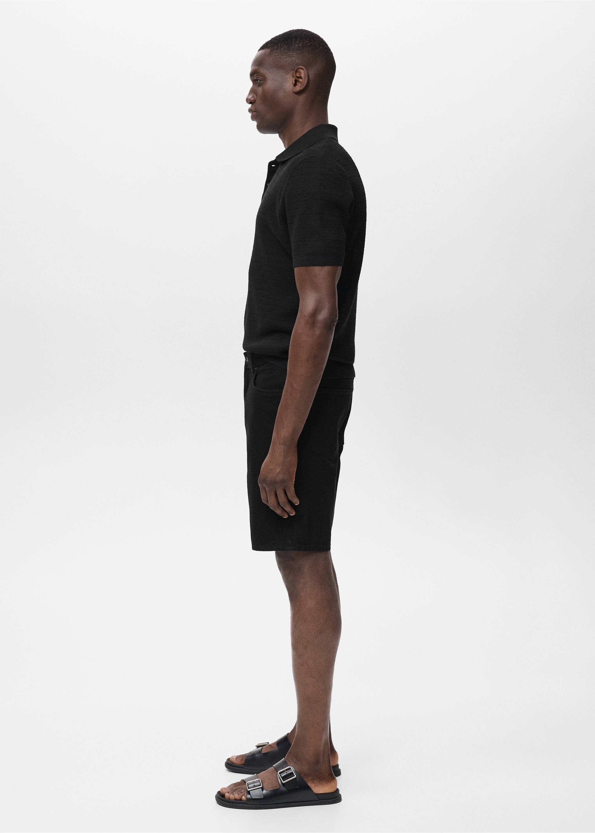 Regular fit jean bermuda şort - Ürün detayı 2, Siyah denim. Ref: 17051231-00.