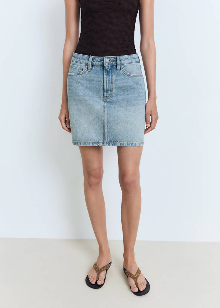 Short denim skirt — Medium Blue