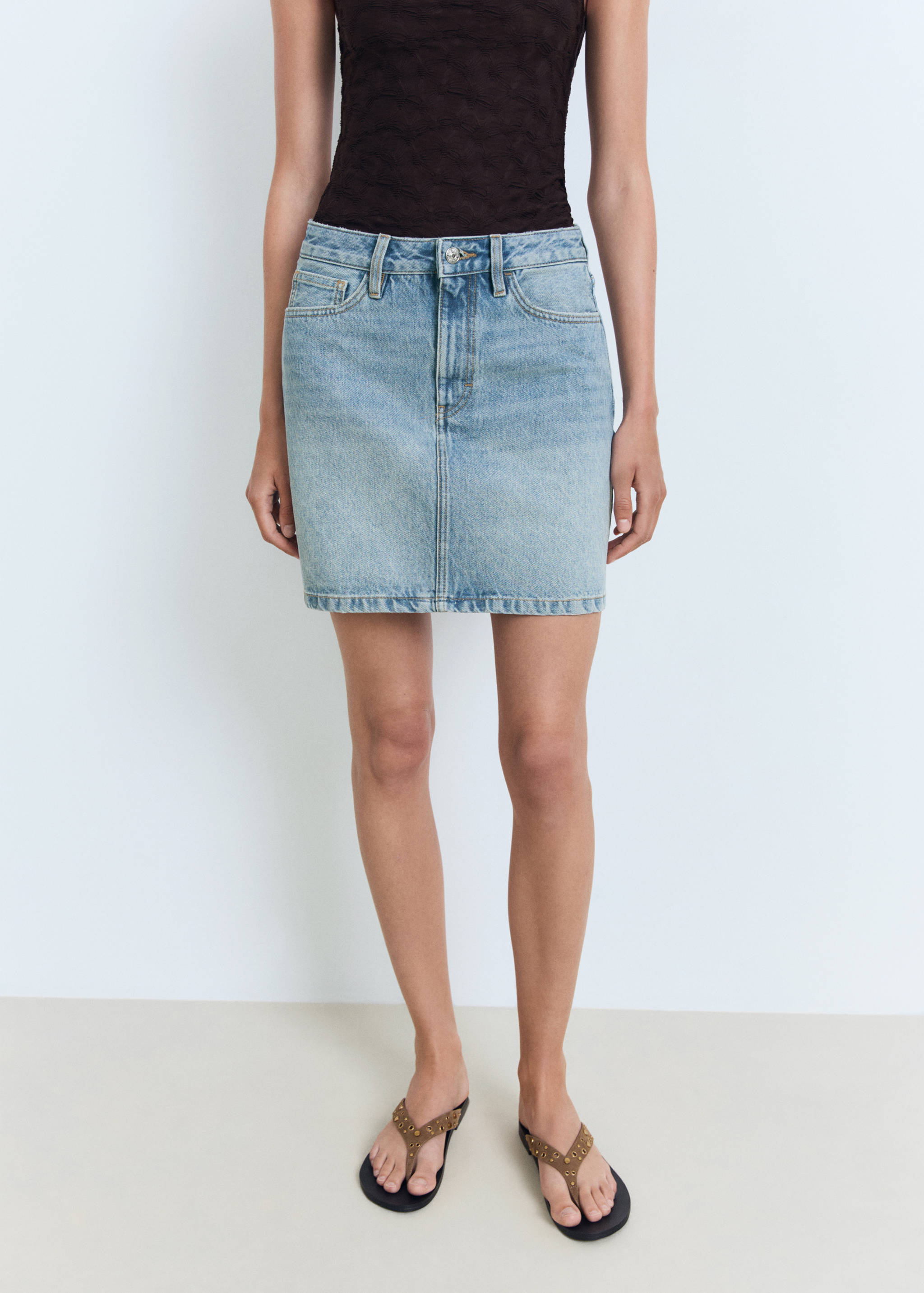 Short denim skirt - Medium plane