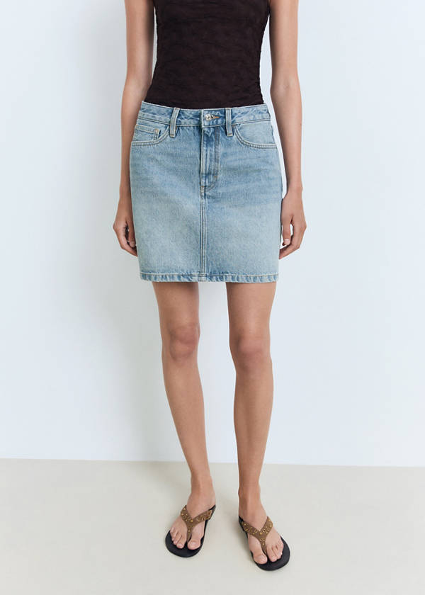 Short denim skirt — Medium Blue