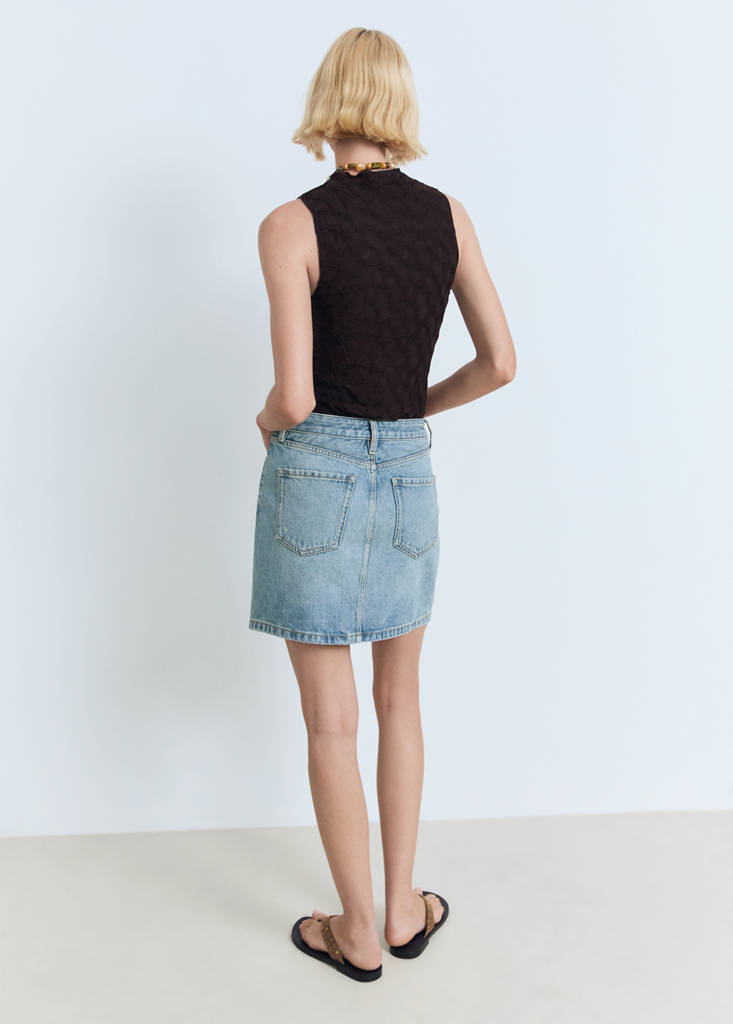 Short denim skirt — Medium Blue