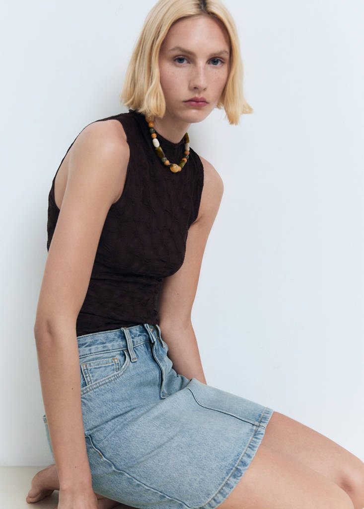 Short denim skirt — Medium Blue