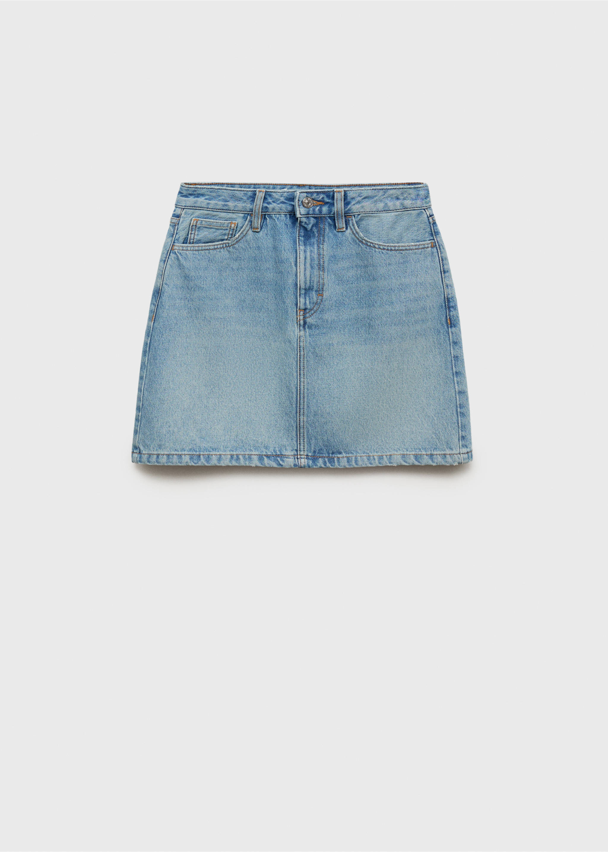 Short denim skirt - Article without model, Medium Blue. Ref: 17051235-00.