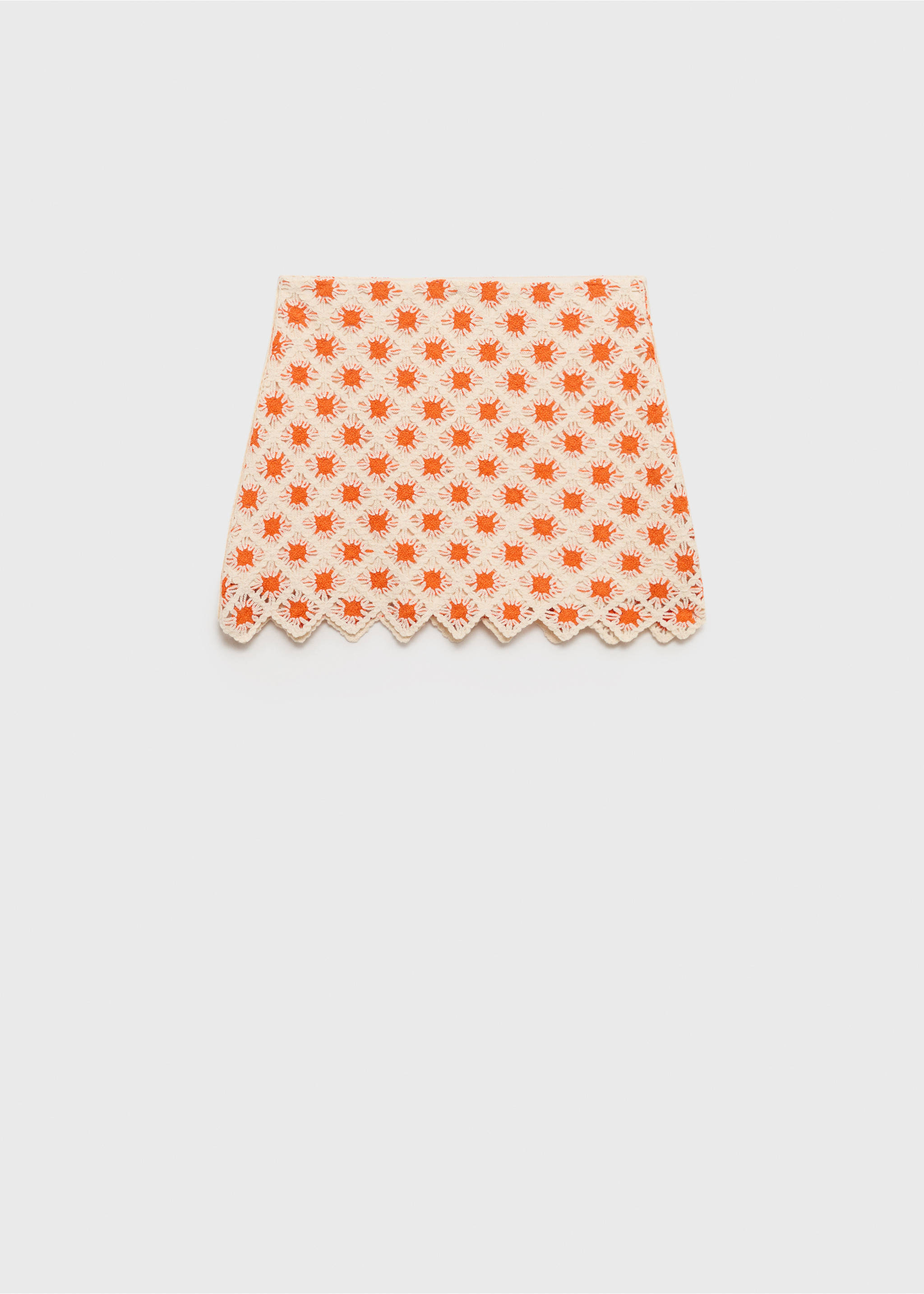 Мини-юбка ажурной вязки - Изделие без модели, Оранжевый. Ref: 17051237-00.