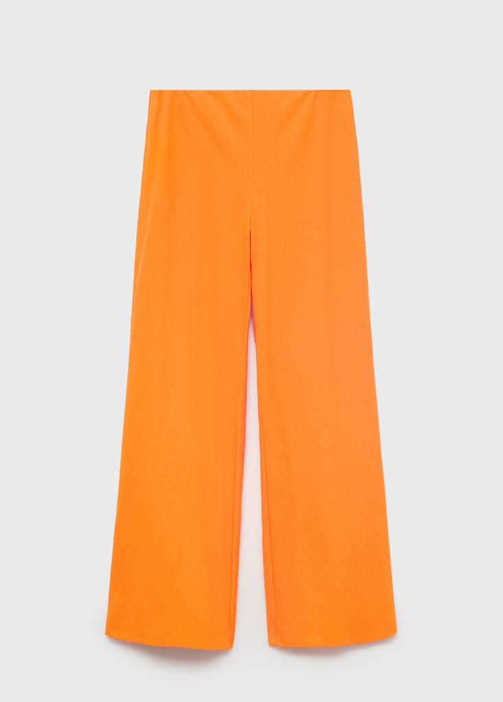 Flowy straight-fit trousers — Orange