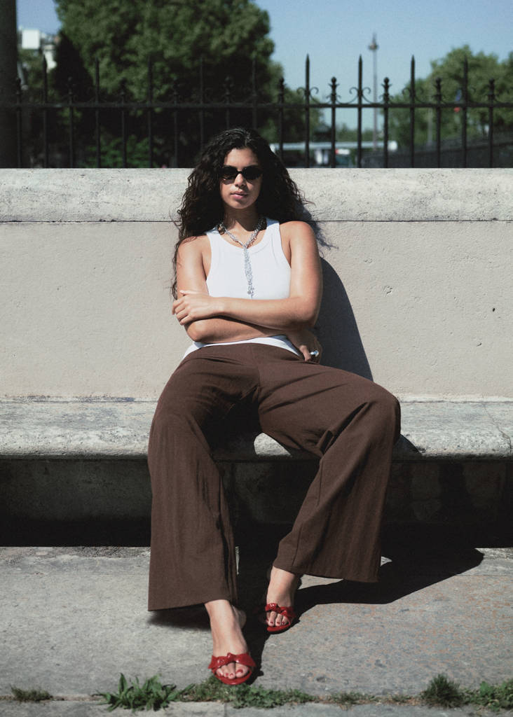 Flowy straight-fit trousers — Chocolate