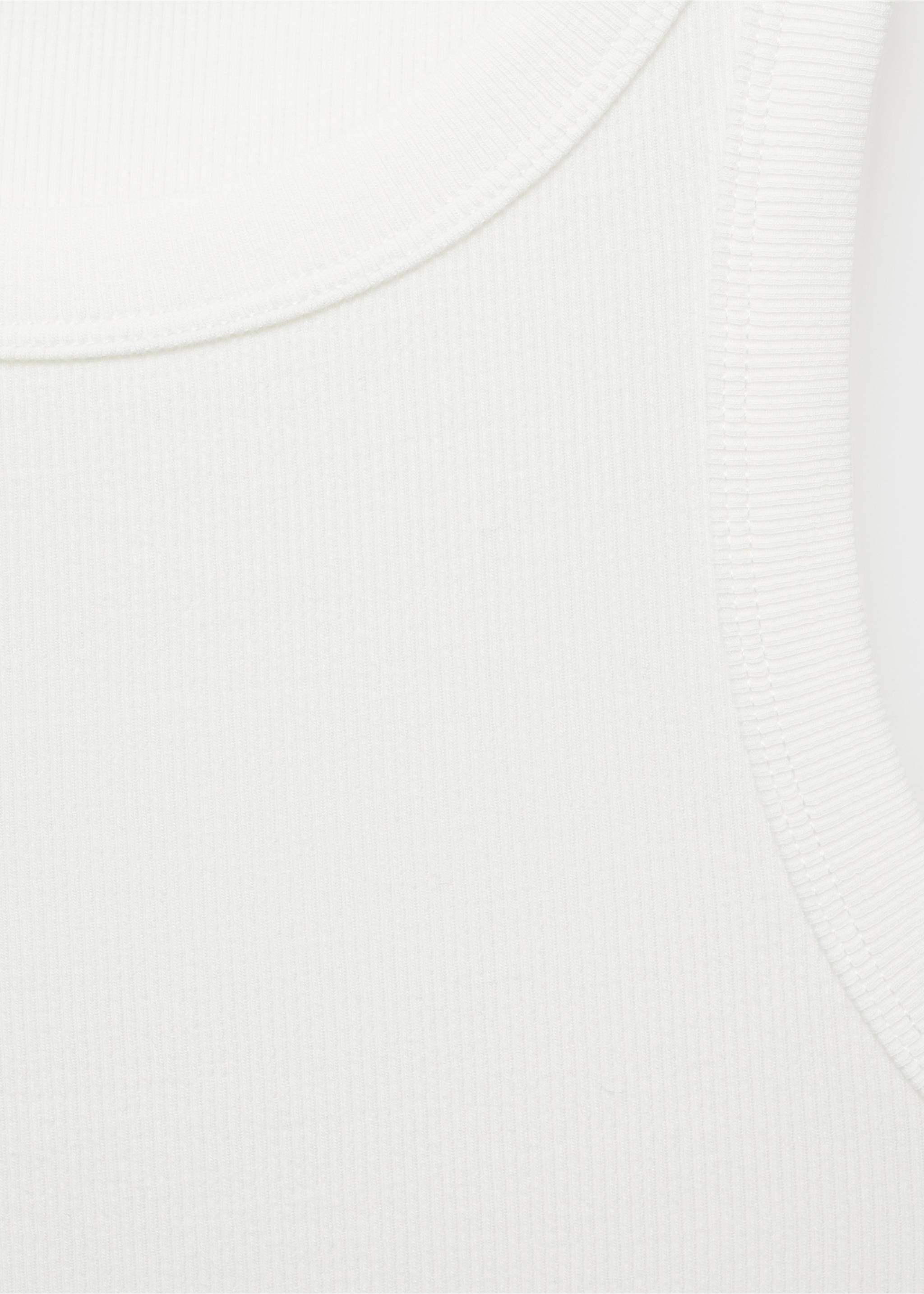 Ribbed cotton-blend top - Details of the article 8, White. Ref: 17051239-00.