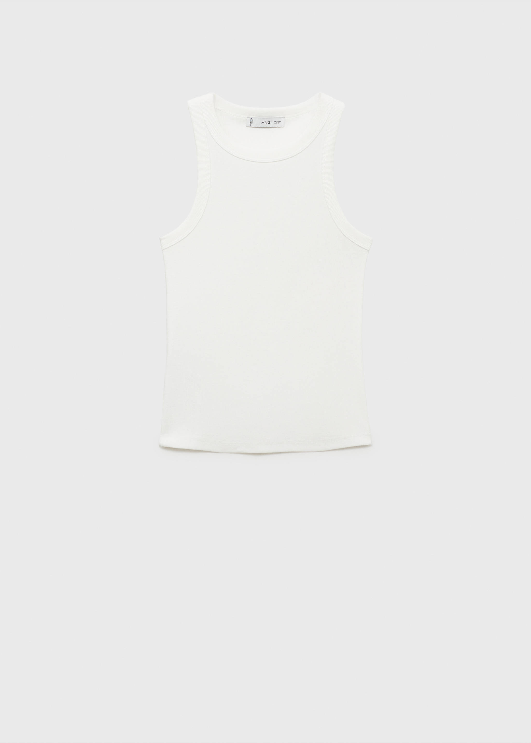 Ribbed cotton-blend top - Article without model, White. Ref: 17051239-00.