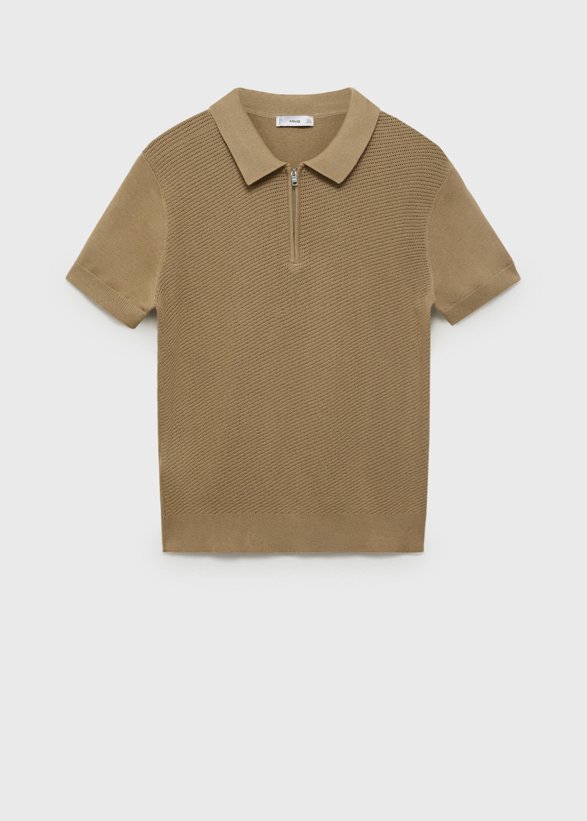 Knitted polo shirt with zipper and lace accents - Article without model