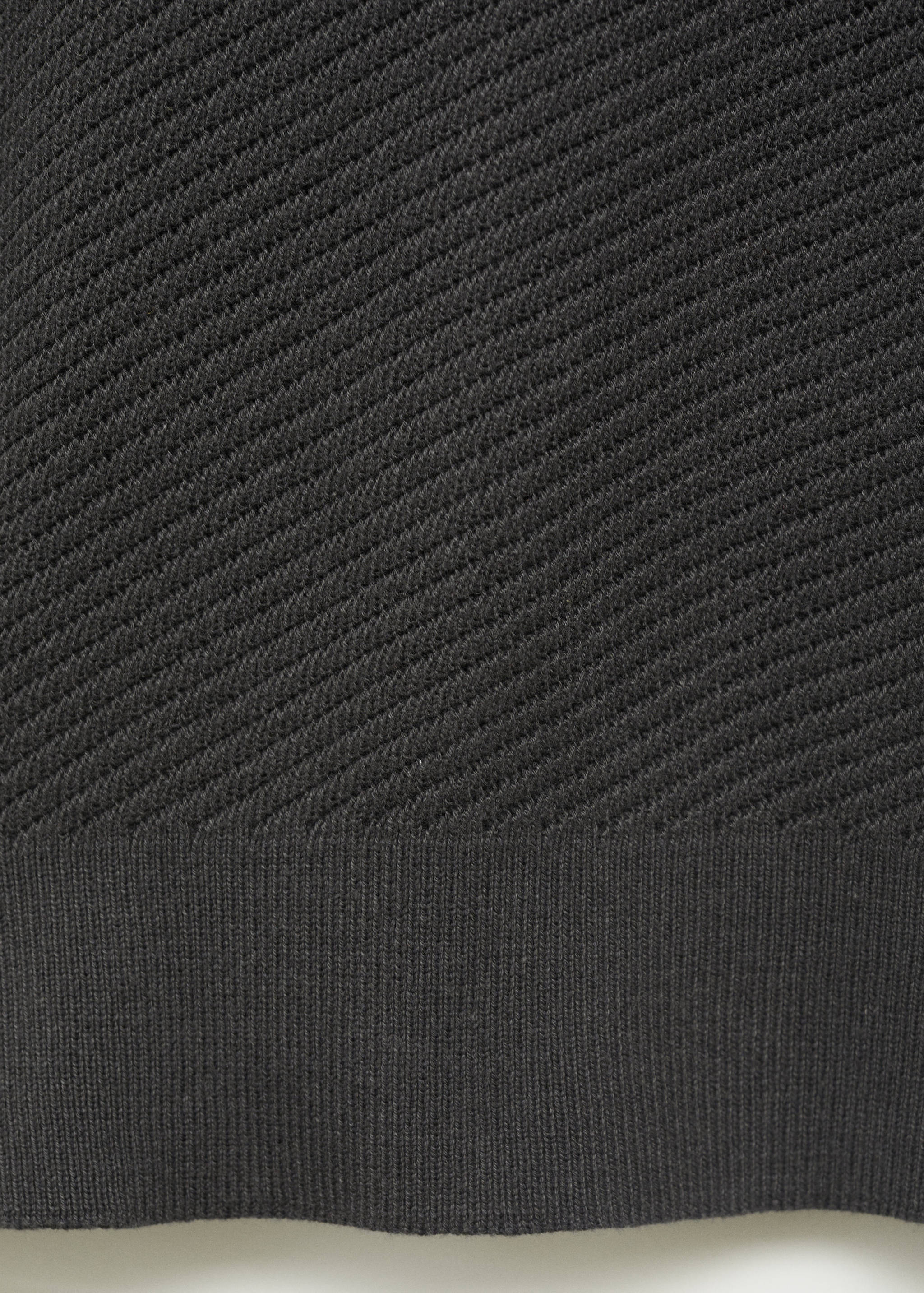 Openwork knitted polo shirt with zip - Details of the article 0