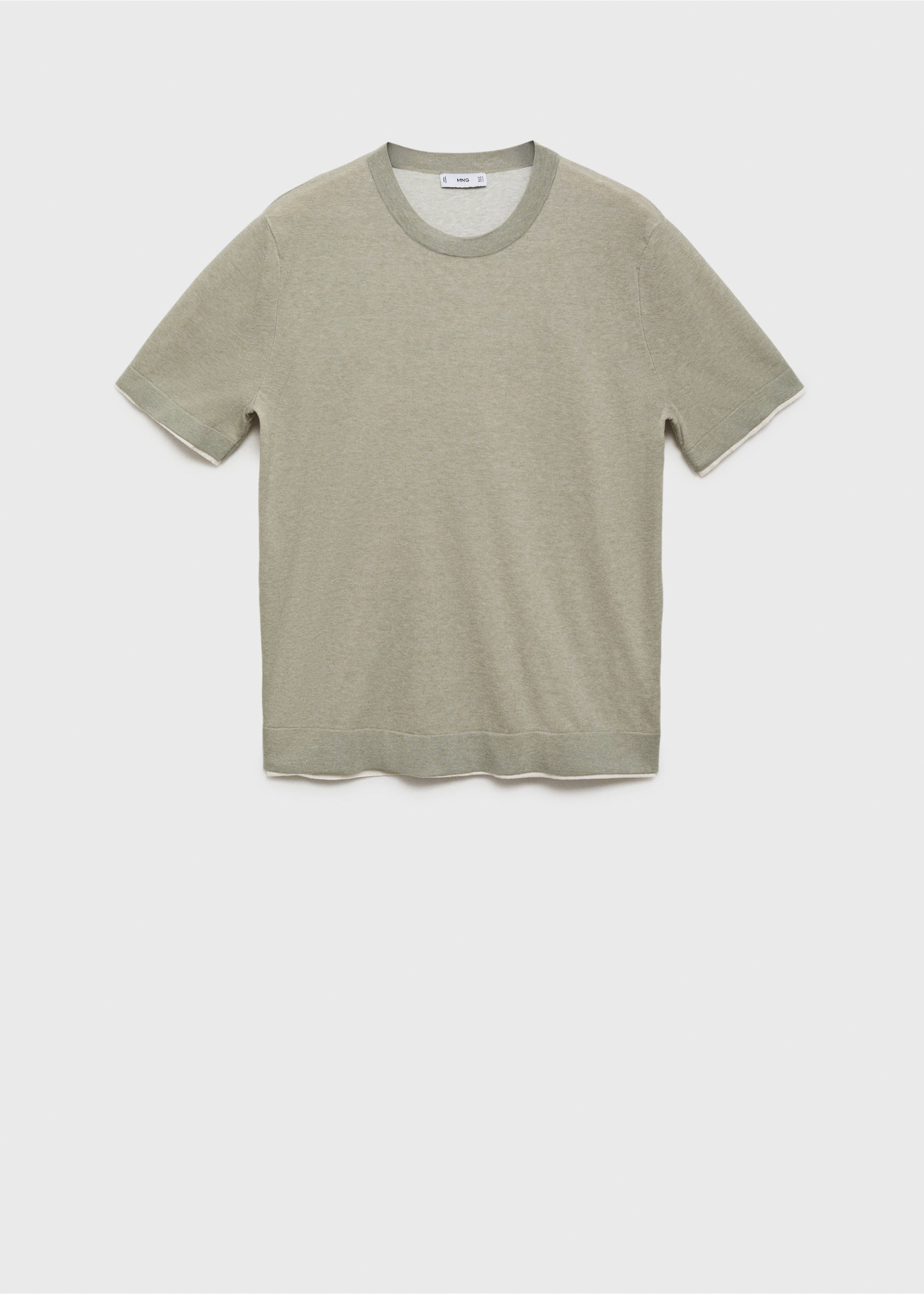 Camiseta combinada algodón - Artículo sin modelo, Khaki. Ref: 17051244-00.